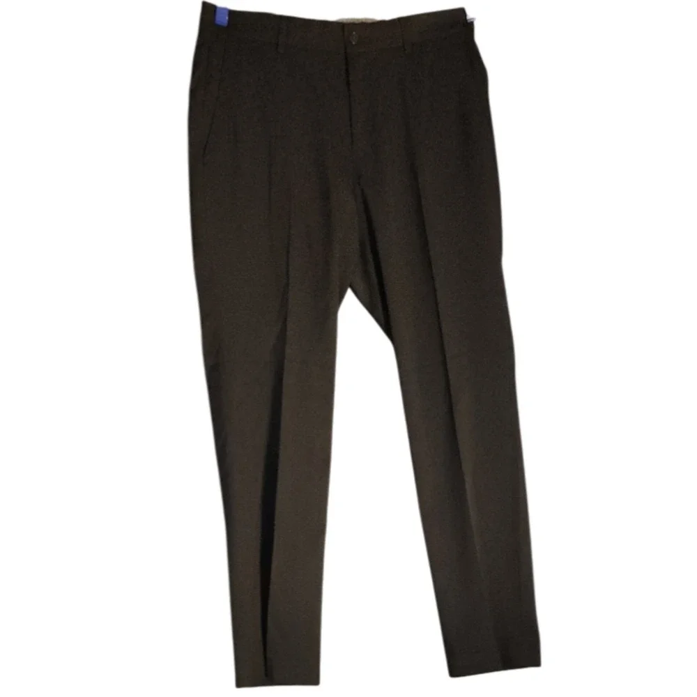 Chaps Performance Men 30x30 Dress Pants Black Flat Front Stretch Slacks NWT